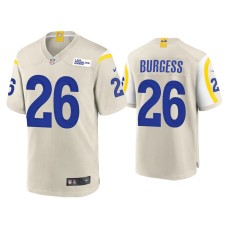 Men's Los Angeles Rams #26 Terrell Burgess Bone Game Jersey