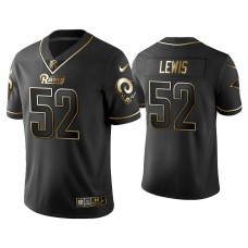 Men's Los Angeles Rams #52 Golden Edition Vapor Limited Terrell Lewis Black Jersey