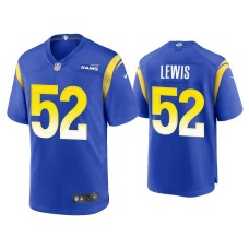 Men's Los Angeles Rams #52 Terrell Lewis Royal Game Jersey