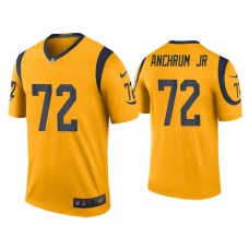 Men's Los Angeles Rams #72 Color Rush Legend Tremayne Anchrum Jr. Gold Jersey