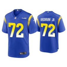 Men's Los Angeles Rams #72 Tremayne Anchrum Jr. Royal Game Jersey