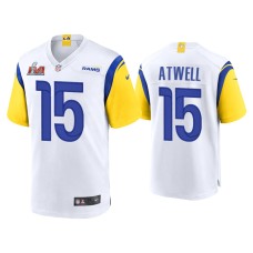 Men's Los Angeles Rams #15 Tutu Atwell Super Bowl LVI White Game Jersey