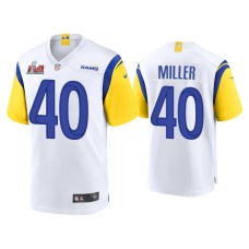 Men's Los Angeles Rams #40 Von Miller Super Bowl LVI White Game Jersey