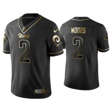 Men's Los Angeles Rams #2 Golden Edition Vapor Limited Robert Woods Black Jersey