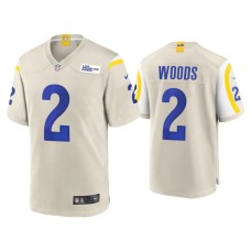 Men's Los Angeles Rams #2 Robert Woods Bone Game Jersey