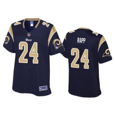 Women's Los Angeles Rams #24 Taylor Rapp Navy Pro Line Jersey