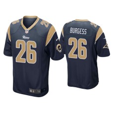 Men's Los Angeles Rams #26 Terrell Burgess Navy Game Jersey