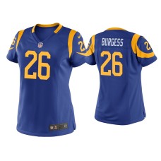 Women's Los Angeles Rams #26 Terrell Burgess Royal Game Jersey