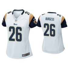 Women's Los Angeles Rams #26 Terrell Burgess White Game Jersey