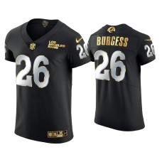 Men's Los Angeles Rams #26 Terrell Burgess Black Golden Edition Vapor Elite Jersey