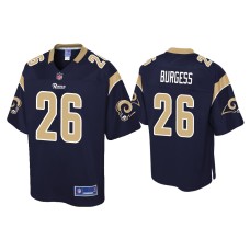 Men's Los Angeles Rams #26 Terrell Burgess Navy Pro Line Jersey