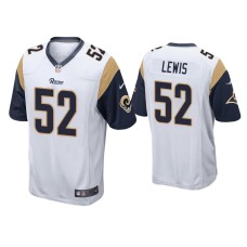 Men's Los Angeles Rams #52 Terrell Lewis White Game Jersey