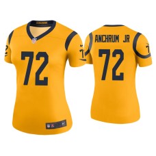 Women's Los Angeles Rams #72 Color Rush Legend Tremayne Anchrum Jr. Gold Jersey