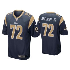 Men's Los Angeles Rams #72 Tremayne Anchrum Jr. Navy Game Jersey