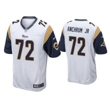 Men's Los Angeles Rams #72 Tremayne Anchrum Jr. White Game Jersey