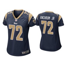 Women's Los Angeles Rams #72 Tremayne Anchrum Jr. Navy Game Jersey