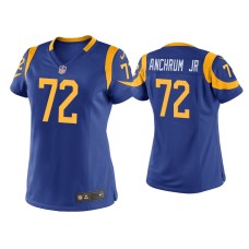 Women's Los Angeles Rams #72 Tremayne Anchrum Jr. Royal Game Jersey