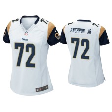 Women's Los Angeles Rams #72 Tremayne Anchrum Jr. White Game Jersey