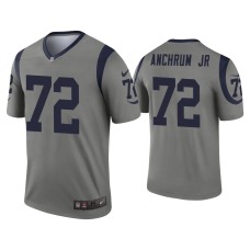 Men's Los Angeles Rams #72 Tremayne Anchrum Jr. Gray Inverted Legend Jersey