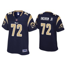 Women's Los Angeles Rams #72 Tremayne Anchrum Jr. Navy Pro Line Jersey