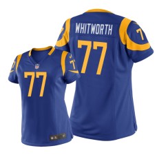 Women's Los Angeles Rams #77 Royal Andrew Whitworth Nike Game Jersey