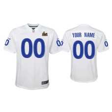 Youth Los Angeles Rams #00 Custom Super Bowl LVI White Game Fashion Jersey