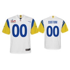 Youth Los Angeles Rams #00 Custom Super Bowl LVI White Game Jersey