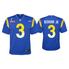 Youth Los Angeles Rams #3 Odell Beckham Jr. Super Bowl LVI Royal Game Jersey