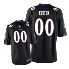 Men's Baltimore Ravens #00 Black Custom Nike Game Jersey