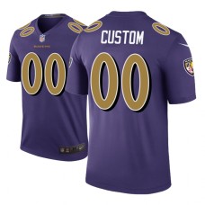 Men's Baltimore Ravens #00 Custom Purple Nike legend color rush Jersey