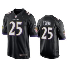 Men's Baltimore Ravens #25 Black Tavon Young Nike Game Jersey