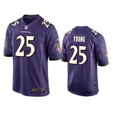 Men's Baltimore Ravens #25 Purple Tavon Young Nike Game Jersey