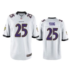 Men's Baltimore Ravens #25 White Tavon Young Nike Game Jersey