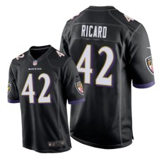 Men's Baltimore Ravens #42 Black Patrick Ricard Nike Game Jersey