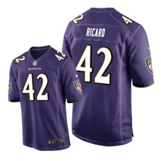 Men's Baltimore Ravens #42 Purple Patrick Ricard Nike Game Jersey