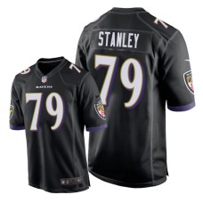 Men's Baltimore Ravens #79 Black Ronnie Stanley Nike Game Jersey