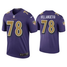 Men's Baltimore Ravens #78 Color Rush Legend Alejandro Villanueva Purple Jersey