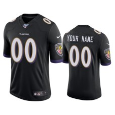 Men's Baltimore Ravens #00 Custom 100th Season Black Vapor Limited Jersey