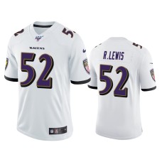 Men's Baltimore Ravens #52 Ray Lewis 100th Season White Vapor Limited Jersey