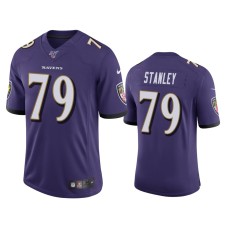 Men's Baltimore Ravens #79 Ronnie Stanley 100th Season Purple Vapor Limited Jersey