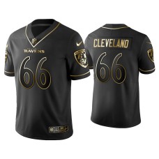 Men's Baltimore Ravens #66 Golden Edition Vapor Limited Ravens Ben Cleveland Black Jersey