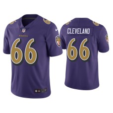 Men's Baltimore Ravens #66 Color Rush Limited Ben Cleveland Purple Jersey