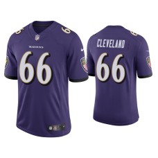 Men's Baltimore Ravens #66 Ben Cleveland Vapor Limited Purple Jersey