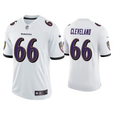 Men's Baltimore Ravens #66 Ben Cleveland Vapor Limited White Jersey