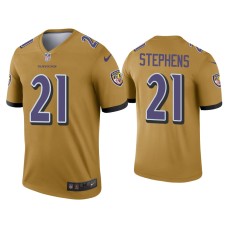 Men's Baltimore Ravens #21 Brandon Stephens Gold Inverted Legend Jersey