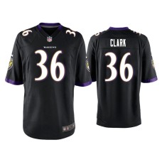 Men's Baltimore Ravens #36 Chuck Clark Black Game Jersey