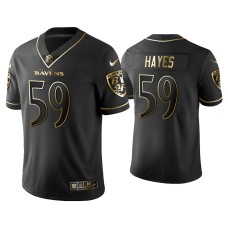 Men's Baltimore Ravens #59 Golden Edition Vapor Limited Ravens Daelin Hayes Black Jersey