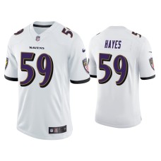 Men's Baltimore Ravens #59 Daelin Hayes Vapor Limited White Jersey