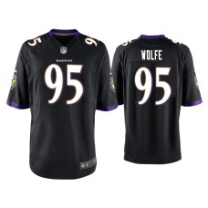 Men's Baltimore Ravens #95 Derek Wolfe Black Game Jersey