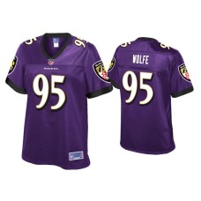 Women's Baltimore Ravens #95 Derek Wolfe Purple Pro Line Jersey